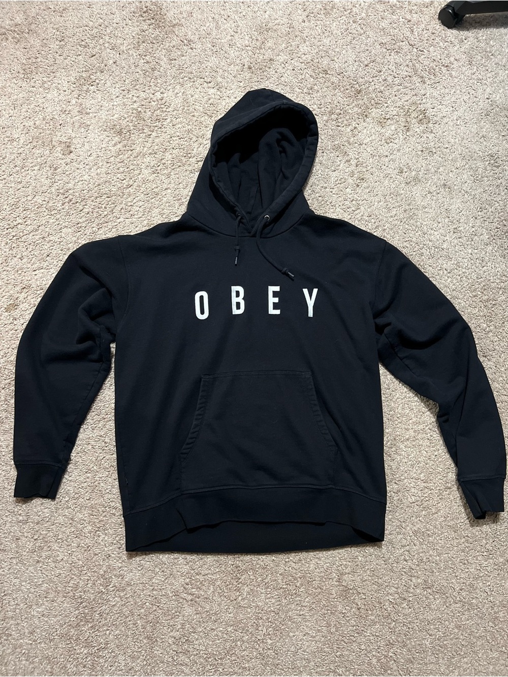 Obey Black Hoodie with White Logo